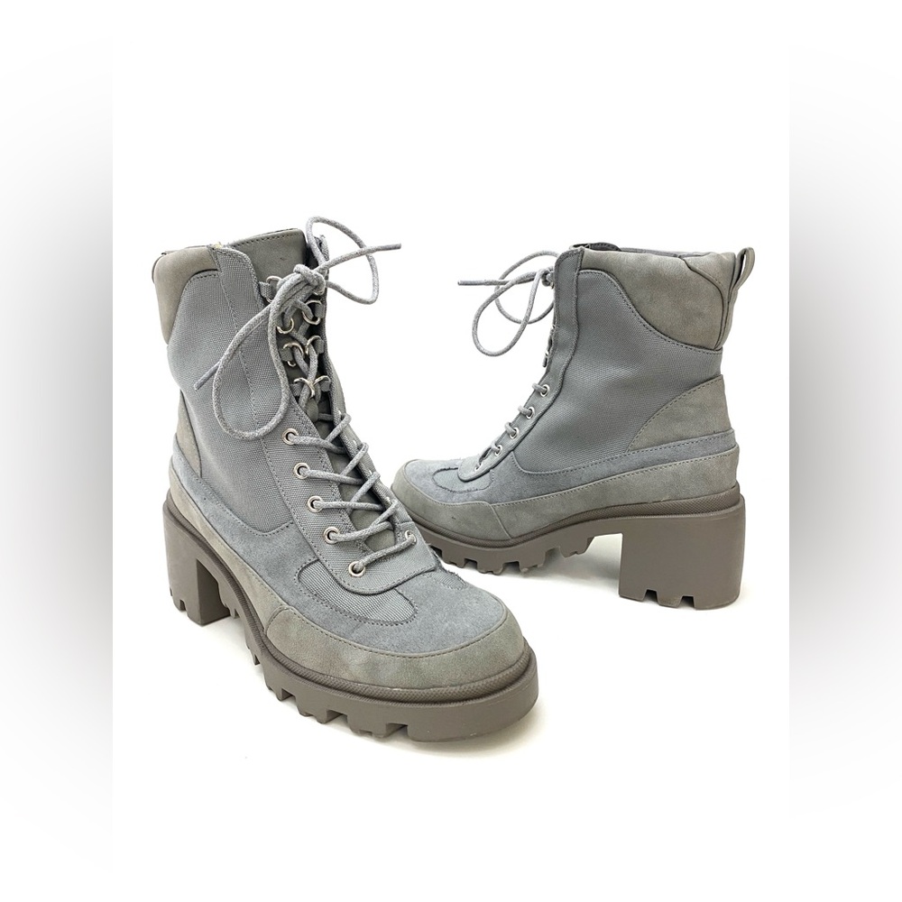JustFab Women's Light Grey Super Lug Ember Boot